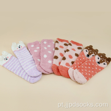 Venda quente dos desenhos animados Microfiber Cozy Socks Home Meias